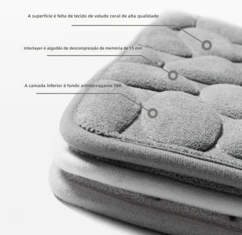 Tapete de Veludo com Espuma Memory Foam